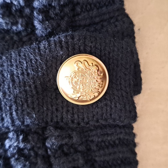 Cristina B Navy Cardigan Women's XS Blue Knit Sweater Gold Button Detail Chic - Picture 10 of 12